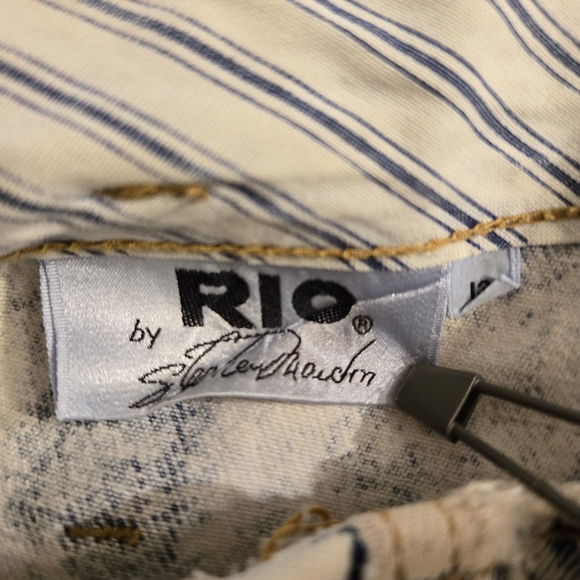 Vintage 80s Women's Acid Wash Bareback High Waist Jeans Sz 13 Hiphop Punk Grunge - Picture 2 of 16